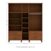 Guarda Roupa Casal 10 Portas Com Espelho 195 cm Madeira Macica Taeda 1145C Castanho Festra