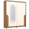 Guarda Roupa Casal 2 Portas Com Espelho 200 cm Talles Nature Off White HENN