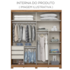 Guarda Roupa Casal 2 Portas Com Espelho 200 cm Talles Nature Off White HENN