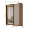 Guarda Roupa Casal 2 Portas De Correr 175 cm Com Espelho Toronto Carvalho Fendi Moval