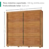 Guarda Roupa Casal 2 Portas De Correr 232 cm Copacabana Cedro RUDK