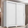 Guarda Roupa Casal 2 Portas de Correr 4 Gavetas Titan 196 cm Branco ZANZ