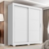 Guarda Roupa Casal 2 Portas de Correr 4 Gavetas Titan 196 cm Branco ZANZ