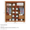 Guarda Roupa Casal 2 Portas de Correr 4 Gavetas Titan 196 cm Cinamomo ZANZ