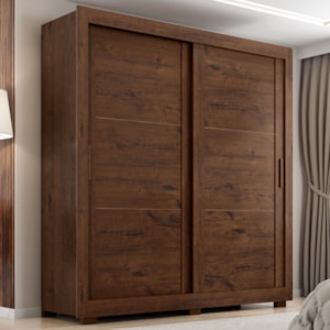 Guarda Roupa Casal 2 Portas de Correr 4 Gavetas Titan 196 cm Jacaranda ZANZ