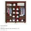 Guarda Roupa Casal 2 Portas de Correr 4 Gavetas Titan 196 cm Jacaranda ZANZ