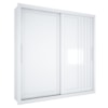 Guarda Roupa Casal 2 Portas De Correr 4 Gavetas Trian 220 cm Branco Absoluto ZANZ