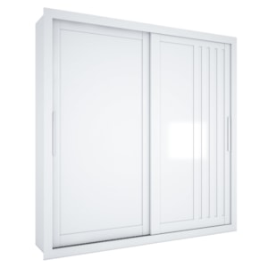 Guarda Roupa Casal 2 Portas De Correr 4 Gavetas Trian 220 cm Branco Absoluto ZANZ