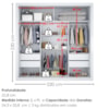 Guarda Roupa Casal 2 Portas De Correr 4 Gavetas Trian 220 cm Branco Absoluto ZANZ