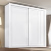 Guarda Roupa Casal 2 Portas De Correr 4 Gavetas Trian 220 cm Branco Absoluto ZANZ