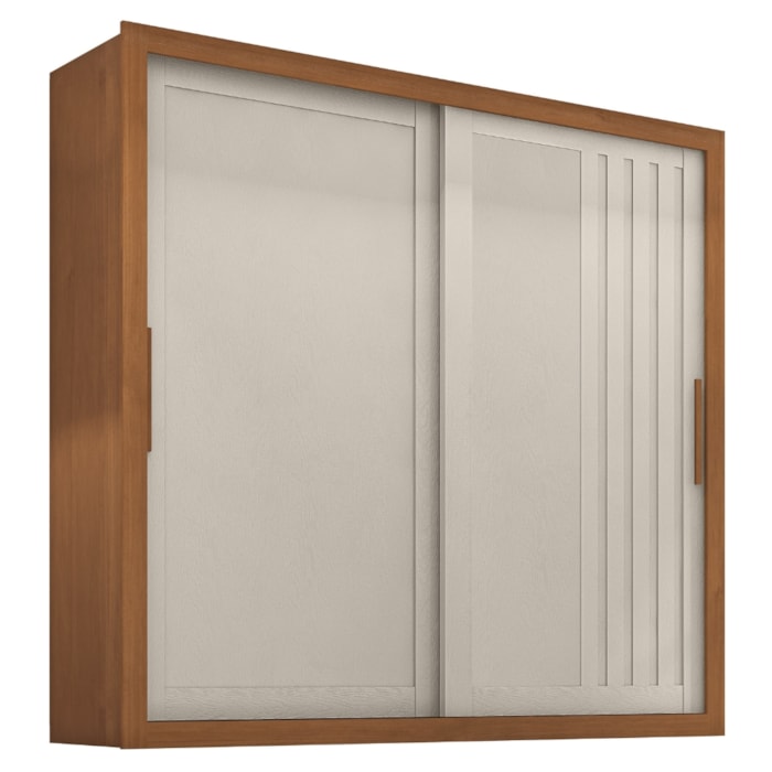 Guarda Roupa Casal 2 Portas De Correr 4 Gavetas Trian 220 cm Cinamomo Areia ZANZ