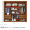 Guarda Roupa Casal 2 Portas De Correr 4 Gavetas Trian 220 cm Cinamomo ZANZ