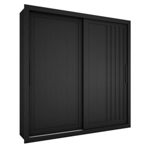 Guarda Roupa Casal 2 Portas De Correr 4 Gavetas Trian 220 cm Preto ZANZ