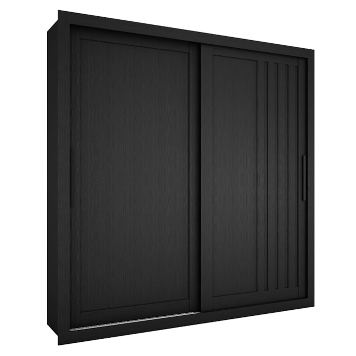 Guarda Roupa Casal 2 Portas De Correr 4 Gavetas Trian 220 cm Preto ZANZ