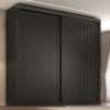 Guarda Roupa Casal 2 Portas De Correr 4 Gavetas Trian 220 cm Preto ZANZ