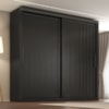 Guarda Roupa Casal 2 Portas De Correr 4 Gavetas Trian 220 cm Preto ZANZ