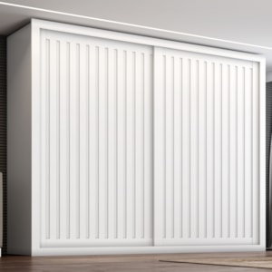 Guarda Roupa Casal 2 Portas De Correr 6 Gavetas Colis 272 cm Branco Absoluto ZANZ