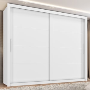 Guarda Roupa Casal 2 Portas De Correr 6 Gavetas Imperio 272 cm Branco Absoluto ZANZ