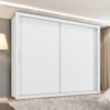 Guarda Roupa Casal 2 Portas De Correr 6 Gavetas Imperio 272 cm Branco Absoluto ZANZ