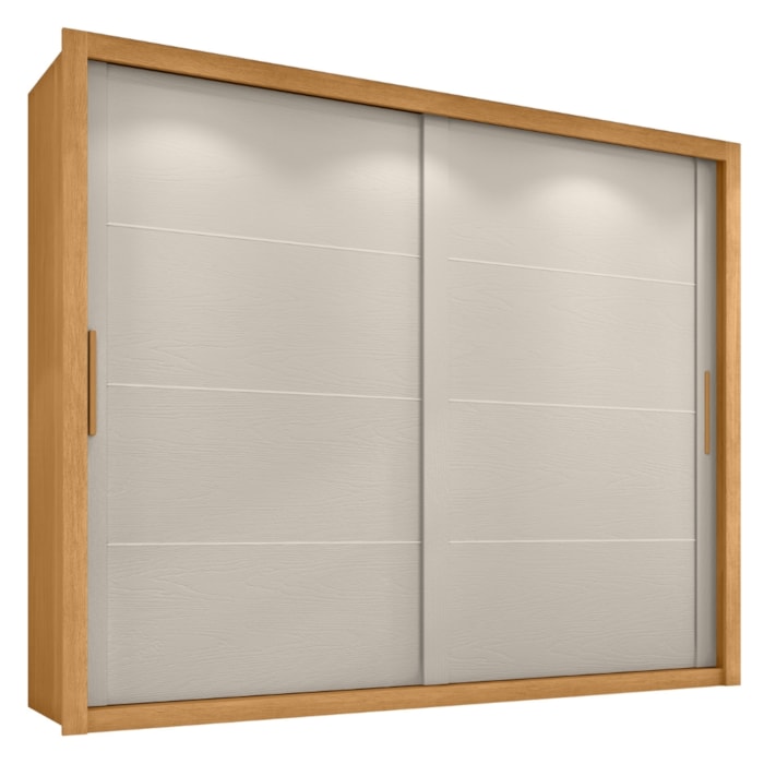 Guarda Roupa Casal 2 Portas De Correr 6 Gavetas Imperio 272 cm Cinamomo Areia ZANZ