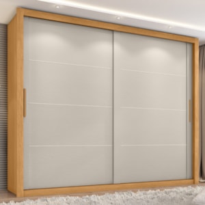 Guarda Roupa Casal 2 Portas De Correr 6 Gavetas Imperio 272 cm Cinamomo Areia ZANZ