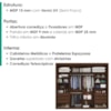 Guarda Roupa Casal 2 Portas De Correr 6 Gavetas Imperio 272 cm Jacaranda Off White ZANZ