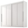 Guarda Roupa Casal 2 Portas De Correr 6 Gavetas MDF Atrane 268 cm Branco Absoluto ZANZ