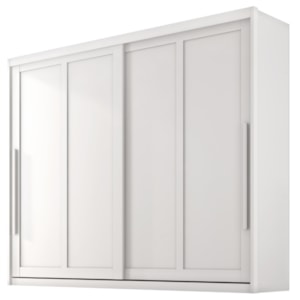 Guarda Roupa Casal 2 Portas De Correr 6 Gavetas MDF Atrane 268 cm Branco Absoluto ZANZ