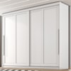 Guarda Roupa Casal 2 Portas De Correr 6 Gavetas MDF Atrane 268 cm Branco Absoluto ZANZ