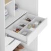 Guarda Roupa Casal 2 Portas De Correr 6 Gavetas MDF Atrane 268 cm Branco Absoluto ZANZ