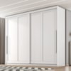 Guarda Roupa Casal 2 Portas De Correr 6 Gavetas MDF Atrane 268 cm Branco Absoluto ZANZ