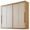 Guarda Roupa Casal 2 Portas De Correr 6 Gavetas MDF Atrane 268 cm Cinamomo Areia ZANZ