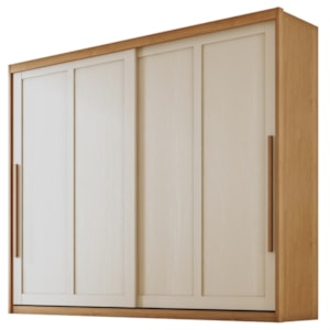 Guarda Roupa Casal 2 Portas De Correr 6 Gavetas MDF Atrane 268 cm Cinamomo Areia ZANZ