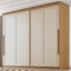 Guarda Roupa Casal 2 Portas De Correr 6 Gavetas MDF Atrane 268 cm Cinamomo Areia ZANZ