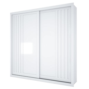 Guarda Roupa Casal 2 Portas De Correr 6 Gavetas Versale 241 cm Branco Absoluto ZANZ