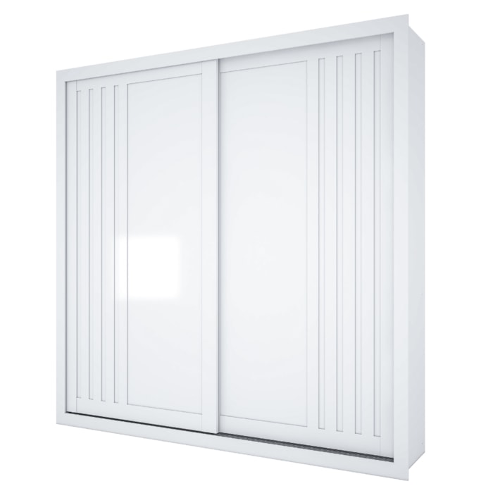 Guarda Roupa Casal 2 Portas De Correr 6 Gavetas Versale 241 cm Branco Absoluto ZANZ