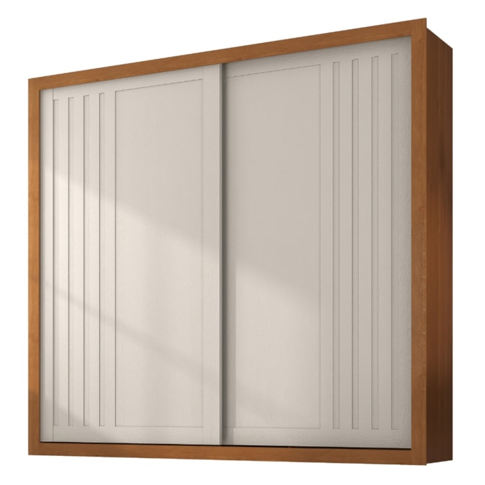 Guarda Roupa Casal 2 Portas De Correr 6 Gavetas Versale 241 cm Cinamomo Areia ZANZ