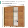Guarda Roupa Casal 2 Portas De Correr Com Espelho 232 cm Copacabana Cedro RUDK