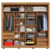 Guarda Roupa Casal 2 Portas De Correr Com Espelho 232 cm Copacabana Cedro RUDK