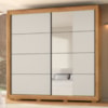 Guarda Roupa Casal 2 Portas De Correr Com Espelho 232 cm Copacabana Cedro RUDK