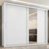 Guarda Roupa Casal 2 Portas de Correr Com Espelho Imperio 272 cm Branco Absoluto ZANZ