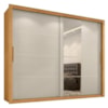 Guarda Roupa Casal 2 Portas de Correr Com Espelho Imperio 272 cm Cinamomo Areia ZANZ