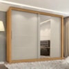 Guarda Roupa Casal 2 Portas de Correr Com Espelho Imperio 272 cm Cinamomo Areia ZANZ