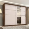 Guarda Roupa Casal 2 Portas de Correr Com Espelho Imperio 272 cm Jacaranda Off White ZANZ