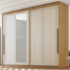 Guarda Roupa Casal 2 Portas De Correr Com Espelho MDF Atrane 268 cm Cinamomo Areia ZANZ