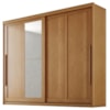 Guarda Roupa Casal 2 Portas De Correr Com Espelho MDF Atrane 268 cm Cinamomo ZANZ