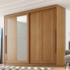 Guarda Roupa Casal 2 Portas De Correr Com Espelho MDF Atrane 268 cm Cinamomo ZANZ