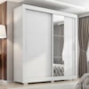 Guarda Roupa Casal 2 Portas de Correr Com Espelho Titan 196 cm Branco Absoluto ZANZ