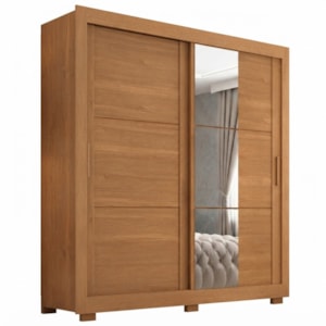 Guarda Roupa Casal 2 Portas de Correr Com Espelho Titan 196 cm Cinamomo ZANZ