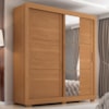 Guarda Roupa Casal 2 Portas de Correr Com Espelho Titan 196 cm Cinamomo ZANZ